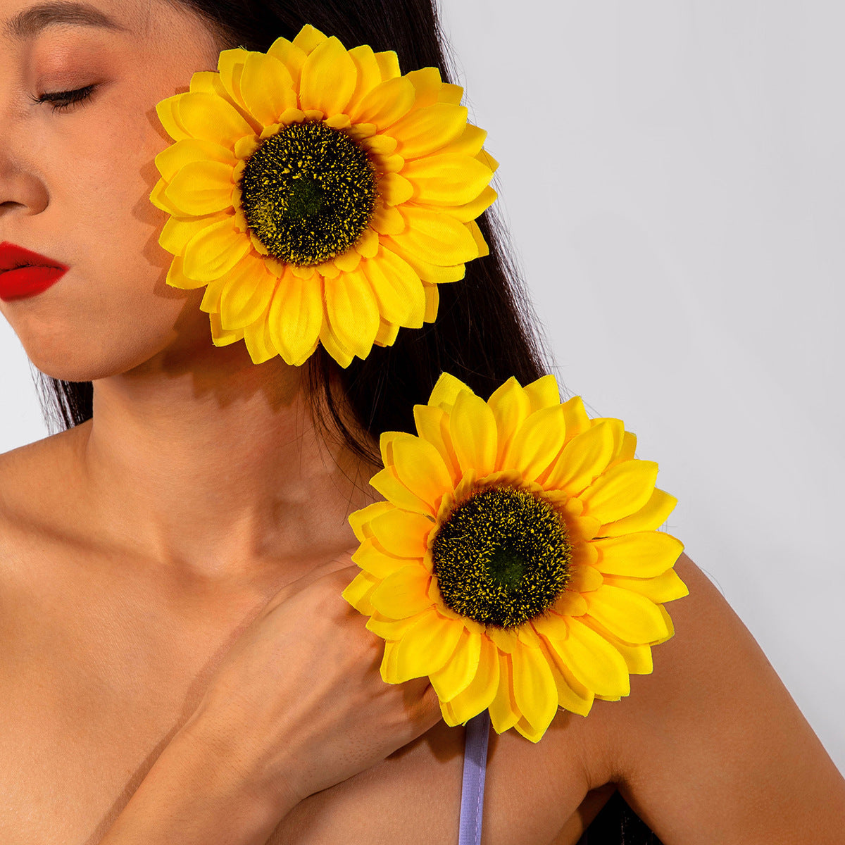 Wholesale 2PCS/Pack color flower sunflower earrings  tulip flower earrings earrings